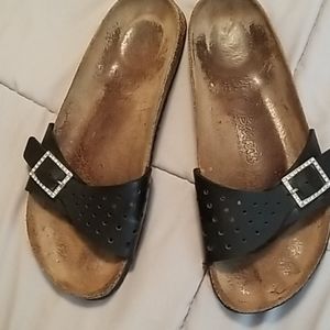 Birkenstock black w/ rhinestone buckle 10